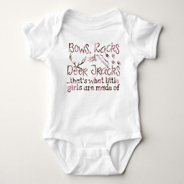 Body Para Bebê Arcos, Racks e Deer Rastreiam Meninas (Frente)