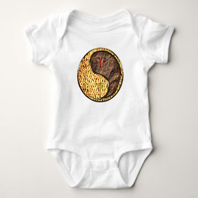 Body Para Bebê Áries & Macaco de Terra (Frente)