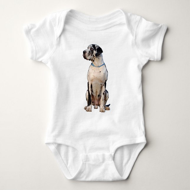 Body Para Bebê Arlequim Great Dane (Frente)
