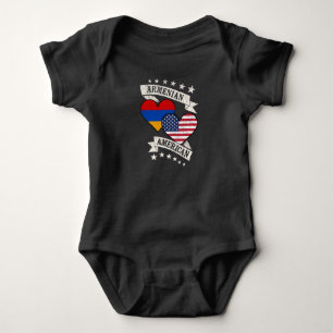 Body Para Bebê Armênio americano Heart Flags Armênia América