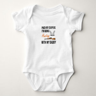 Body Para Bebê Arrume minhas Fraldas que vou caçar com meu Pai