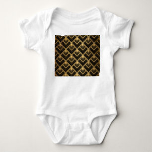 Body Para Bebê Art Deco Black Dourado: Geométrico