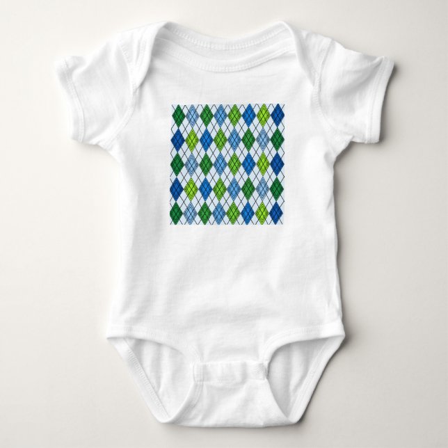 Body Para Bebê Art Deco Rain Argyle (Frente)