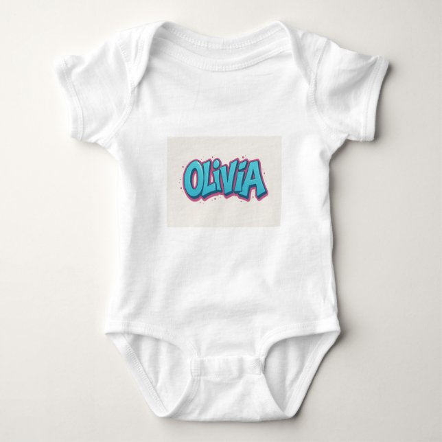 Body Para Bebê Arte com o Nome Olivia (Frente)