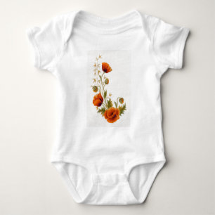 Body Para Bebê Arte da papoila