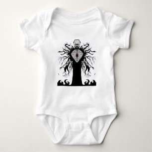 Body Para Bebê Arte de Anime Fantasia Sombria de Corvo e Demônio