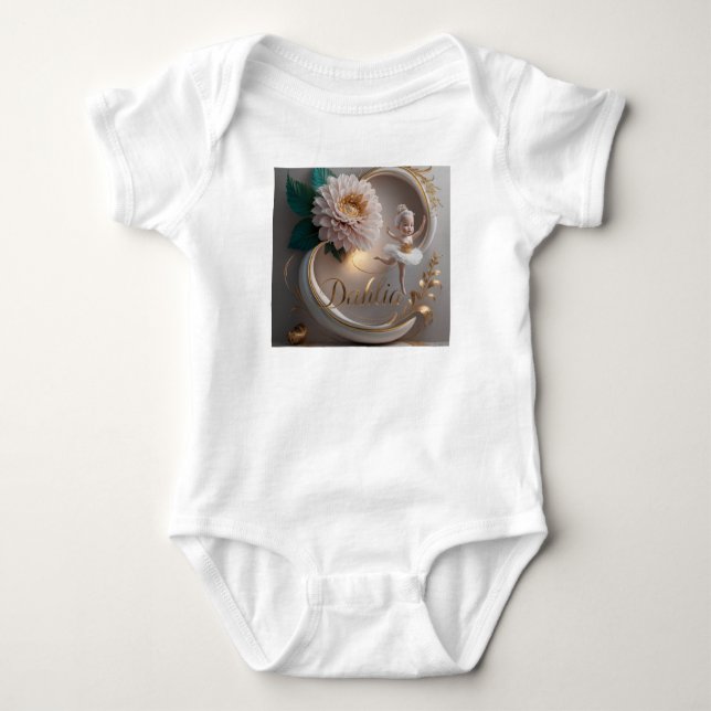 Body Para Bebê Arte de Ballet Rosa – Personalizado  (Frente)