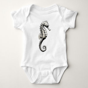 Body Para Bebê Arte de cavalos-marinhos