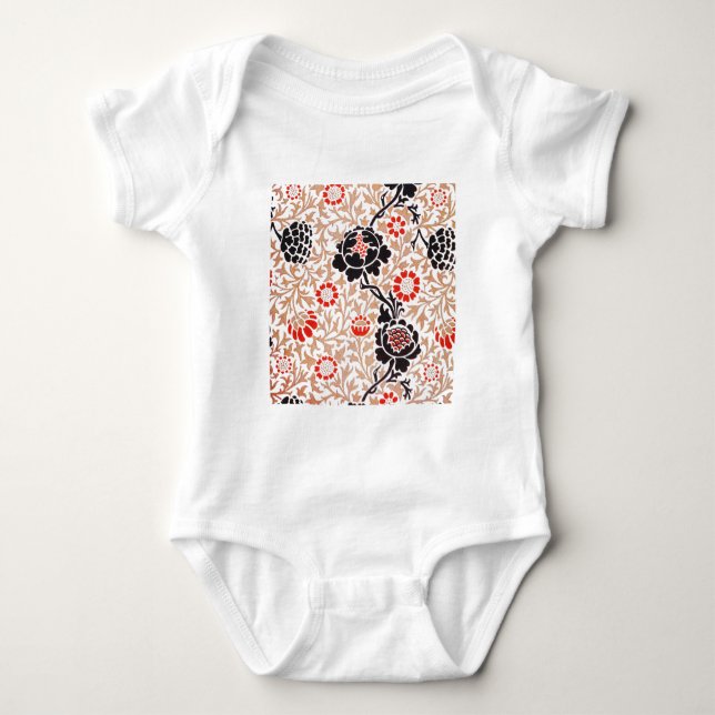 Body Para Bebê Arte de Design Botânico William Morris Grafton (Frente)