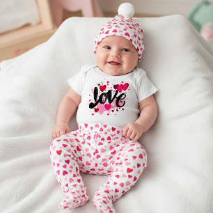 Body Para Bebê Arte de doodle de amor no dia dos namorados