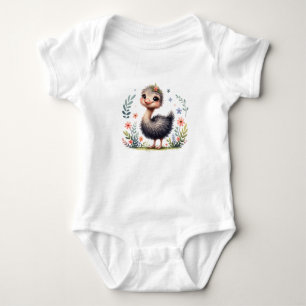 Body Para Bebê Arte de Filhote de Avestruz Kawaii