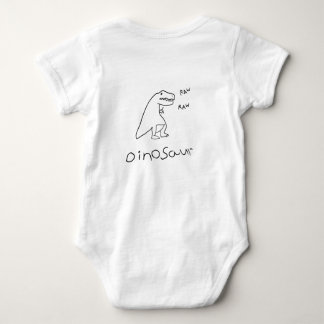 Body Para Bebê Arte de Linha de Dinossauro Minimalista Fofa