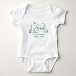Body Para Bebê Arte de Linha Mínima Eid al Adha Amimal
