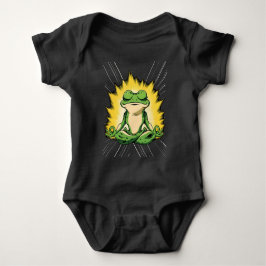 Body Para Bebê Arte de Meditação do Sapo Zen Super Saiyan Glow