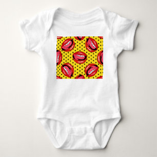 Body Para Bebê Arte de Pop retrô: Crachás de patch de desenho