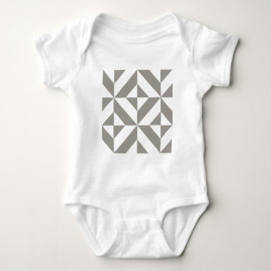 Body Para Bebê Arte Deco Geométrico Cinza Prata