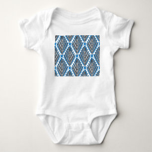 Body Para Bebê Arte Folclórica Escandinava: Design Floral Retro