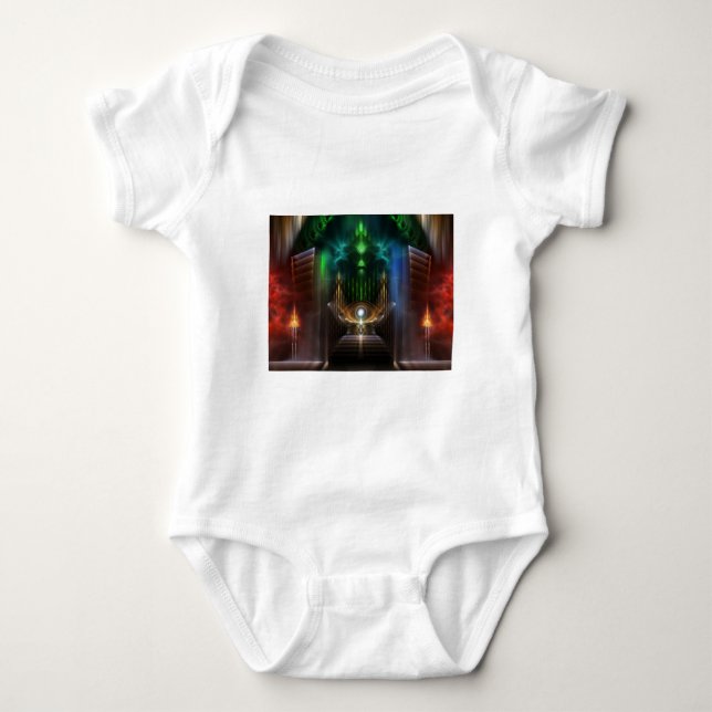 Body Para Bebê Arte Fractal Contemplando Oz (Frente)