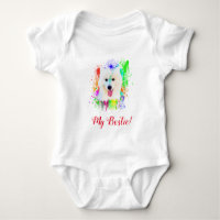 Arte Lâmina Cute Cachorro Samoyed Bebê Roupa