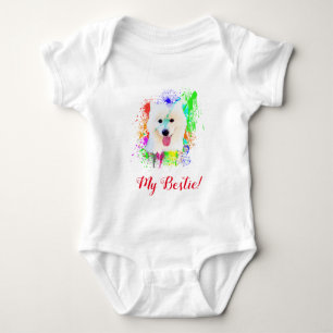 Body Para Bebê Arte Lâmina Cute Cachorro Samoyed Bebê Roupa
