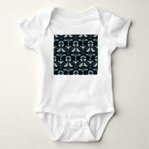 Body Para Bebê Arte nouveau floral, padrão sem costura abstrato.