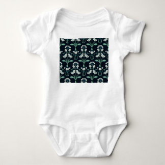 Body Para Bebê Arte nouveau floral, padrão sem costura abstrato.