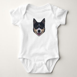 Body Para Bebê Arte Poligônica - Lobos-Cachorros - Animais Adorme