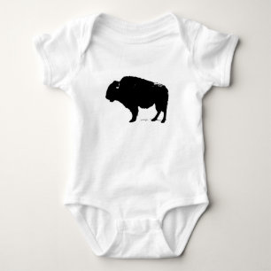 Body Para Bebê Arte Pop Black & White Búfalo Bisonte