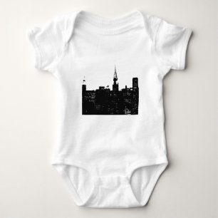 Body Para Bebê Arte Pop Nova York Silhueta