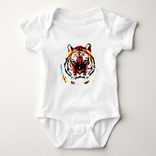 Body Para Bebê Arte Pop Tigre Selvagem