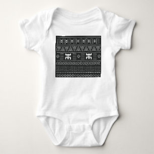 Body Para Bebê Arte Tribal Africana: Preto Geométrico e Branco