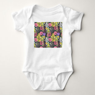 Body Para Bebê Arte Tropical Flor: Padrão Original.