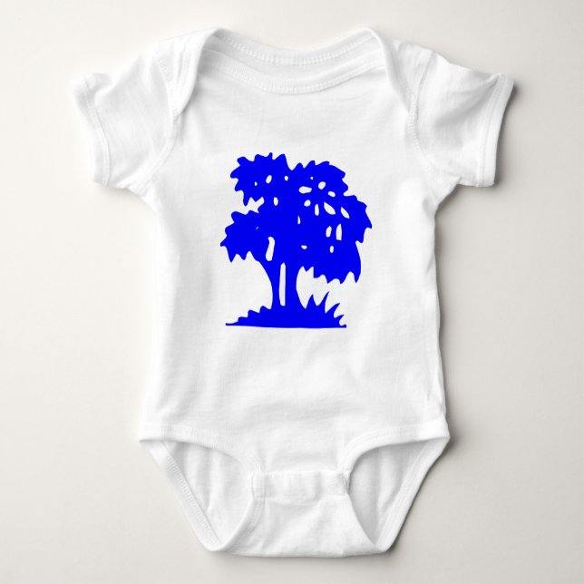 Body Para Bebê Árvore de desenho - Azul (Frente)