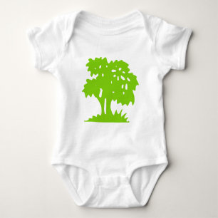 Body Para Bebê Árvore de desenho - Verde marciano