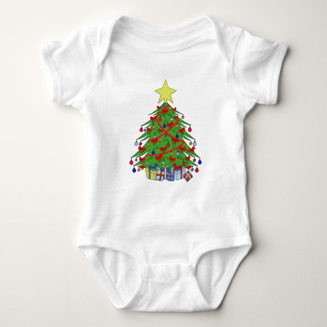 Body Para Bebê árvore de Natal (Frente)