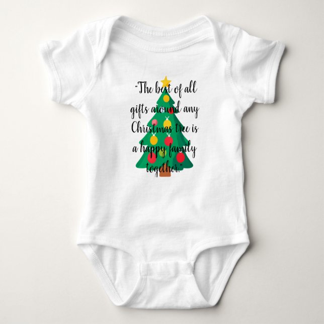 Body Para Bebê Árvore de Natal - Citando Uma Peça De Roupa (Frente)