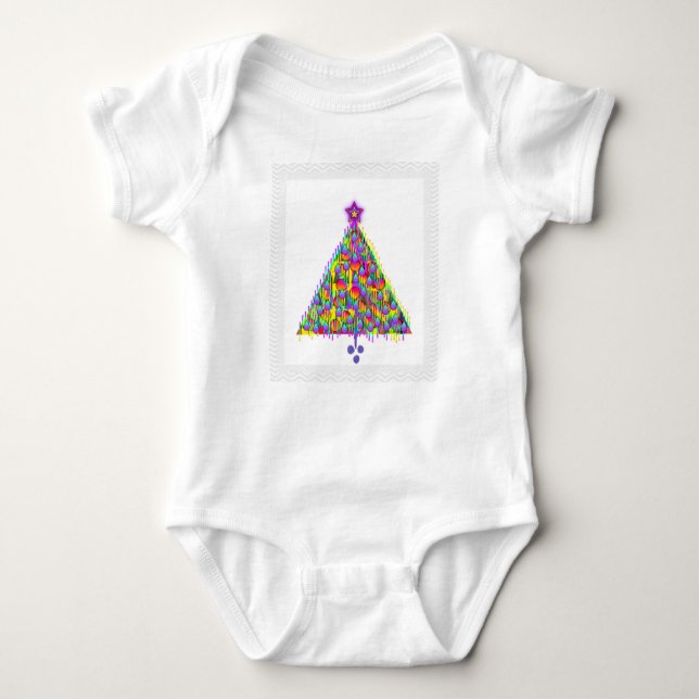 BODY PARA BEBÊ ÁRVORE DE NATAL COM ESTRELA PURPER (Frente)