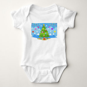 Body Para Bebê Árvore de Natal com Star e Presente Feriado