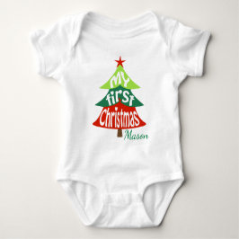 Body Para Bebê Árvore de Natal de Fato de Natal de 1rua de bebê