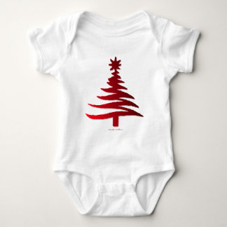 Body Para Bebê Árvore de Natal Estêncil Vermelho
