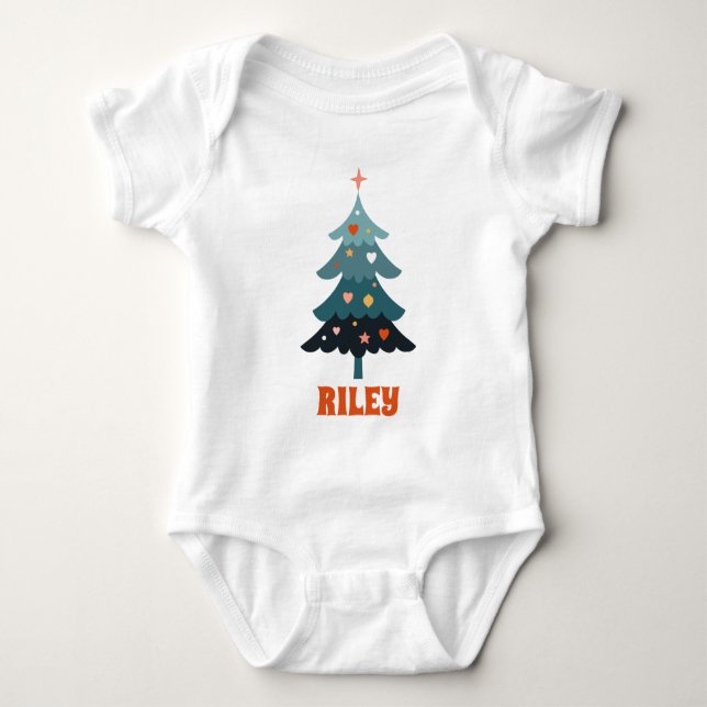 Body Para Bebê Árvore de Natal Familiar (Frente)