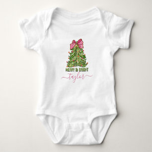 Body Para Bebê Árvore de Natal personalizada com nome de bebê Ale