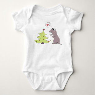 Body Para Bebê Árvore do dinossauro e de Natal