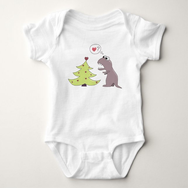 Body Para Bebê Árvore do dinossauro e de Natal (Frente)