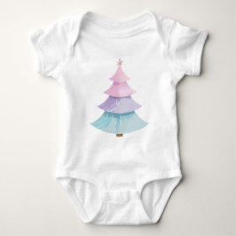 Body Para Bebê Árvore Natal Pastel