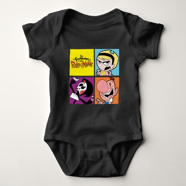 Body Para Bebê As Aventuras Negras de Billy & Mandy Character Art (Frente)