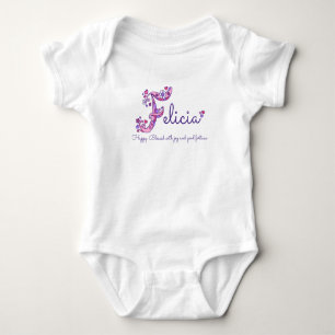 Body Para Bebê As garotas Felicia chamam e significam F monograma