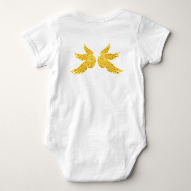 Body Para Bebê Asas de Arcanjo do Ouro de Queda (Verso)