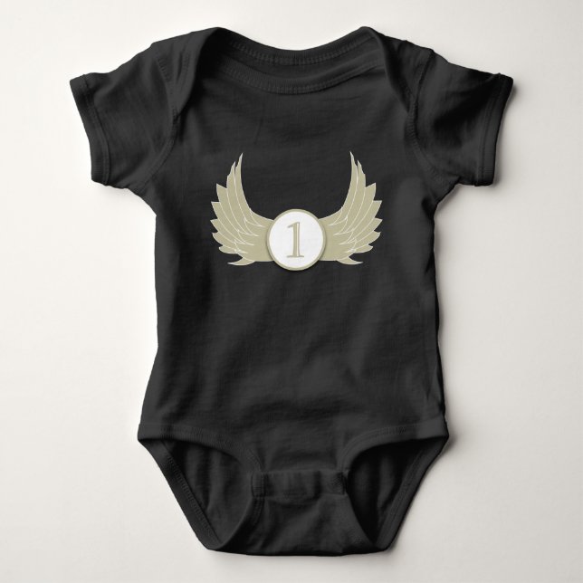 Body Para Bebê Asas (Idade 1) - Bodysuit Jersey de Bebê (Frente)