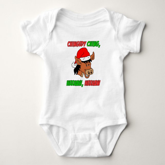 Body Para Bebê Asno italiano do Natal (Frente)